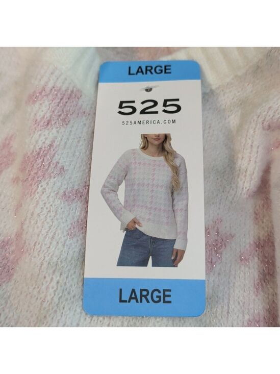 525 America Sweaters - Women's Pink Sparkle Sweater Size L